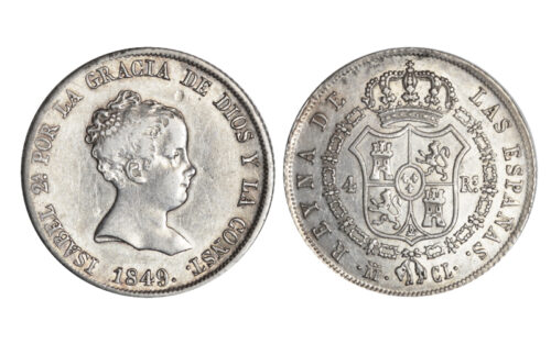 Isabel II 4 Reales 1849 Madrid EBC-