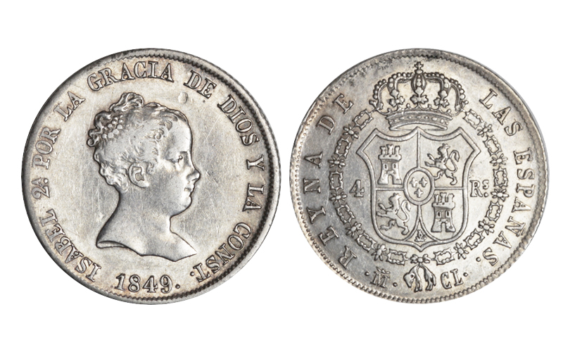 Isabel II 4 Reales 1849 Madrid EBC-