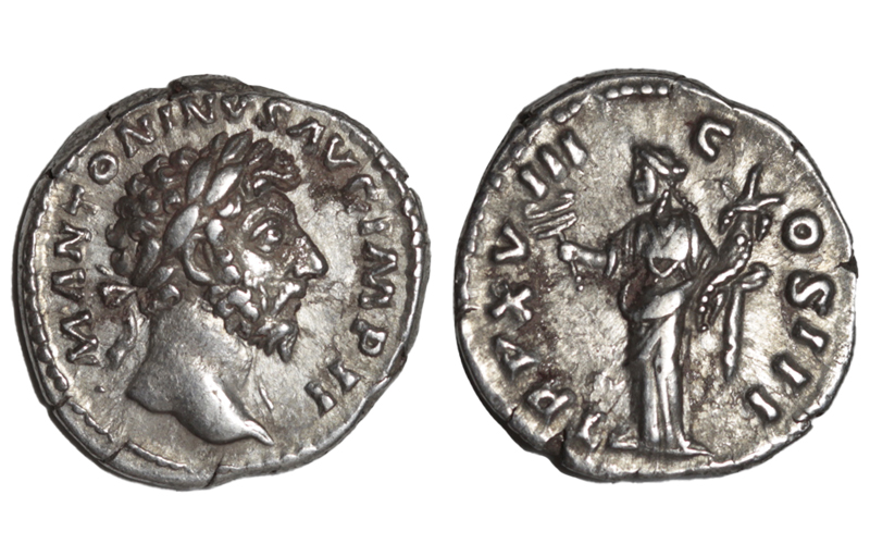 Marco Aurelio Denario 163-164 d.C. Roma MBC