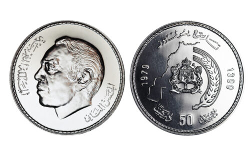 Marruecos 50 Dirhams 1979 50 Aniversario Nacimiento Hassan II SC-
