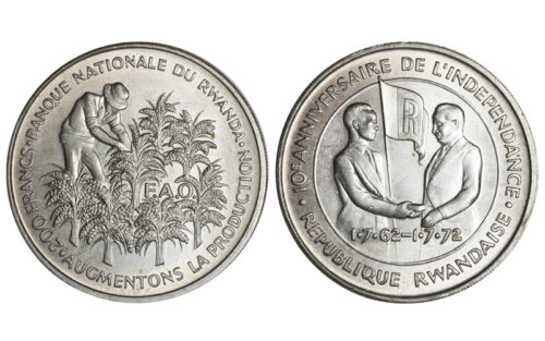 Rwanda 200 Francos 1972 10º Aniversario de la Independencia SC