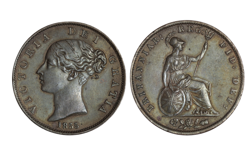 Gran Bretaña 1/2 Penique 1855 MBC+