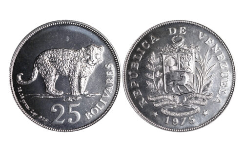 Venezuela 25 Bolívares 1975 Jaguar SC