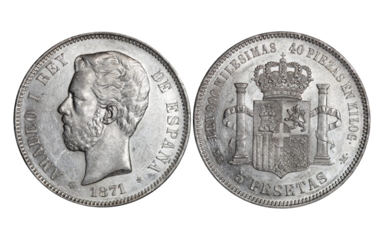 Amadeo I (1871-73) 5 Pesetas 1871*18-74 SC