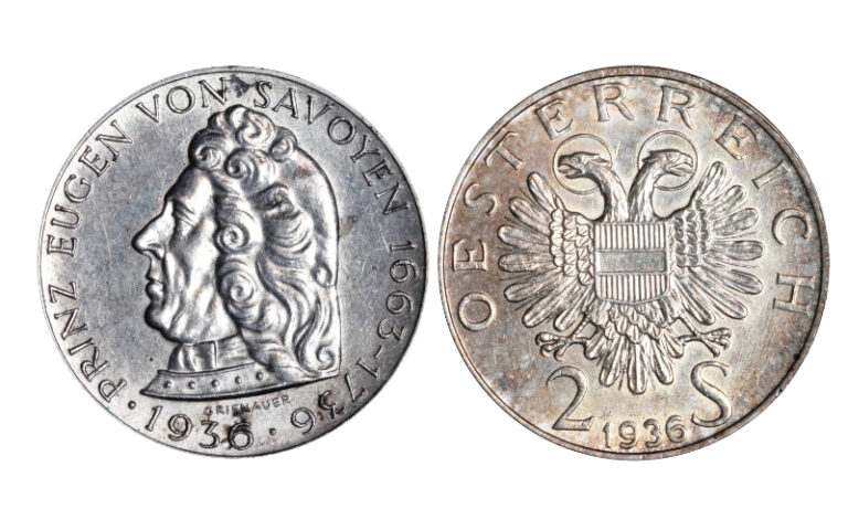 Austria 2 Schillings 1936 200 Aniversario fallecimiento Príncipe Eugenio de Saboya SC