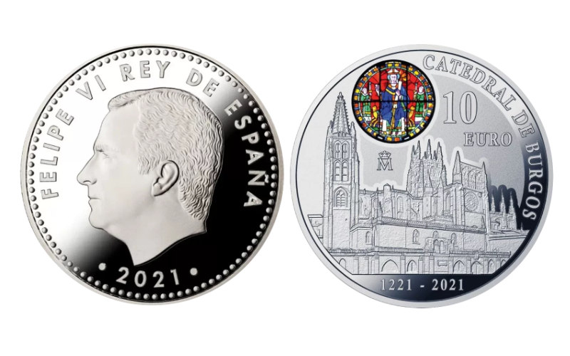 España 10 Euros 2021 800 Años de la Catedral de Burgos PROOF