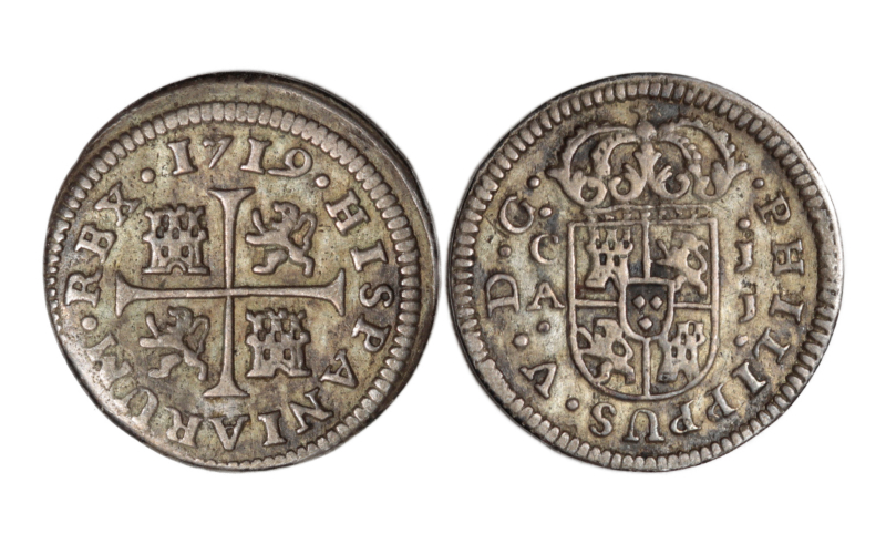 Felipe V 1/2 Real 1719 Cuenca JJ MBC