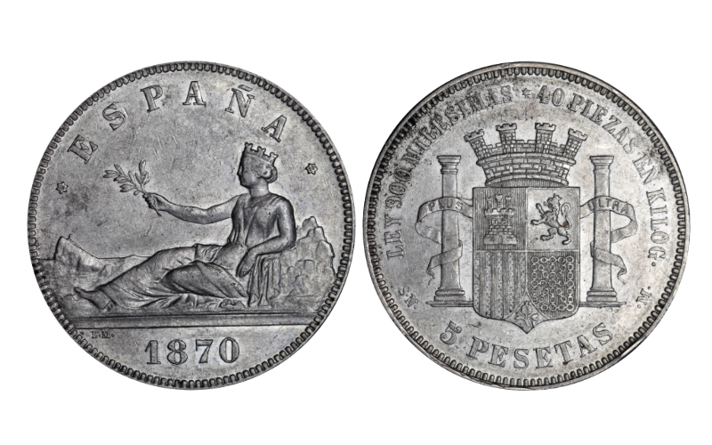 Gobierno Provisional 5 Pesetas 1870*18-70 SNM MBC-EBC