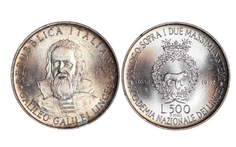 Italia 500 Liras 1982 Galileo Galilei SC