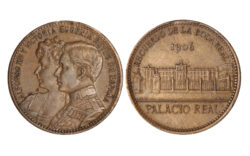 Medalla Alfonso XIII y Victoria Eugenia Recuerdo Boda Real 1906 MBC+