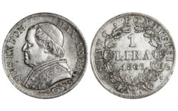 Vaticano Pío IX 1 Lira 1866 EBC