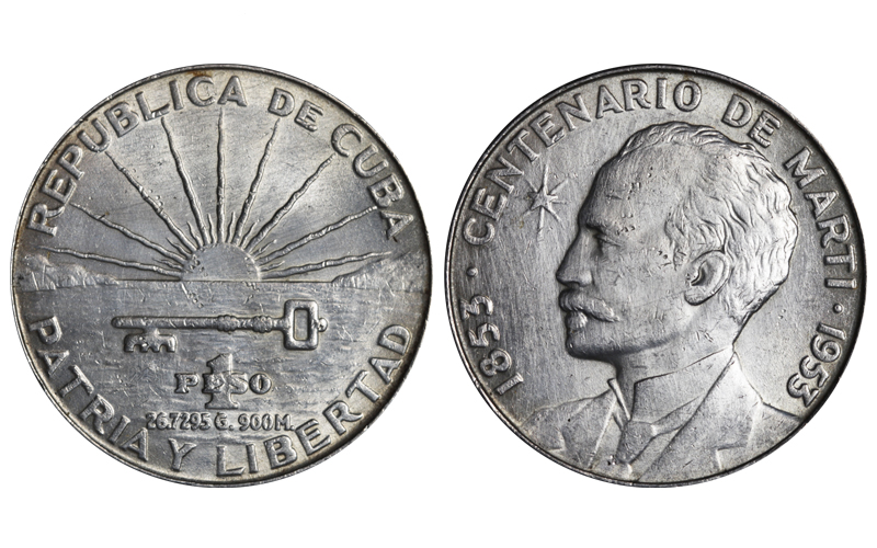 Cuba 1 Peso 1953 Centenario José Martí EBC-SC
