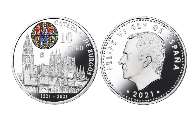 España 10 Euros 2021 800 Años Catedral de Burgos PROOF