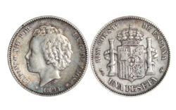 Alfonso XIII 1 Peseta 1894*18-94 MBC-