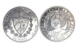 Cuba 50 Pesos (5 Onzas) 1990 V Centenario Cristóbal Colón PROOF