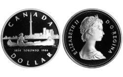 Canadá 1 Dólar 1984 150 Aniversario Toronto PROOF
