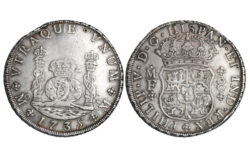 Felipe V 8 Reales 1735 México MF Golpe. agujerito en anv.  MBC+