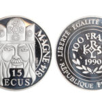 Francia 15 Ecus/ 100 Francos 1990 Carlomagno PROOF