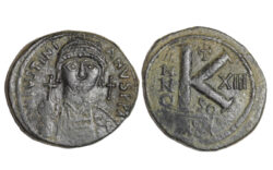 Justiniano I Medio Follis 539-540 d.C. Carthago MBC