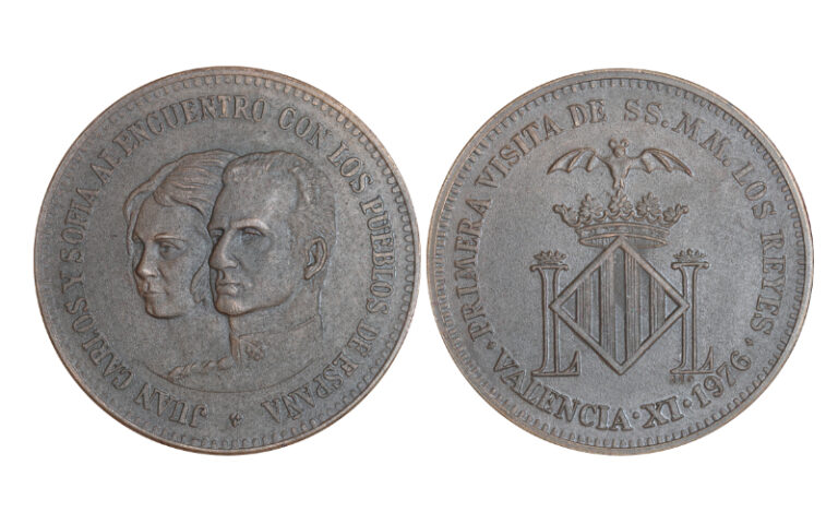 Medalla Conmemorativa de la Primera Visita de SS.MM. los Reyes a Valencia 1976 Serie A SC