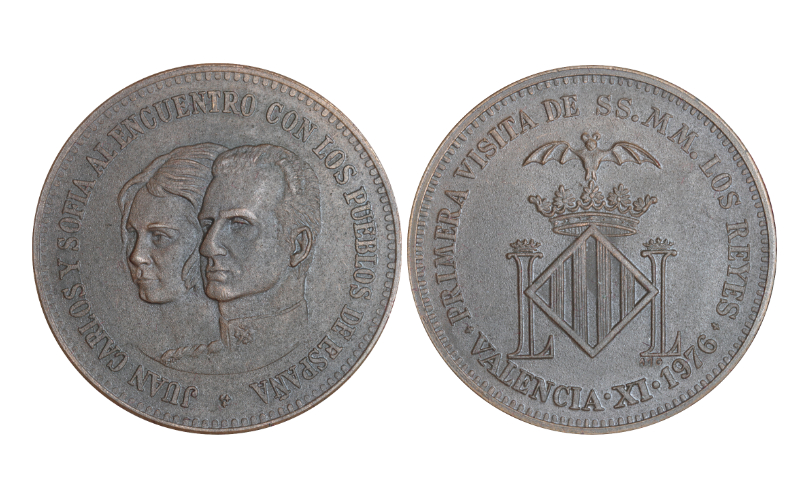Medalla Conmemorativa de la Primera Visita de SS.MM. los Reyes a Valencia 1976 Serie A SC