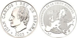 España 10 Euros 2002 Presidencia Española de la Unión Europea PROOF