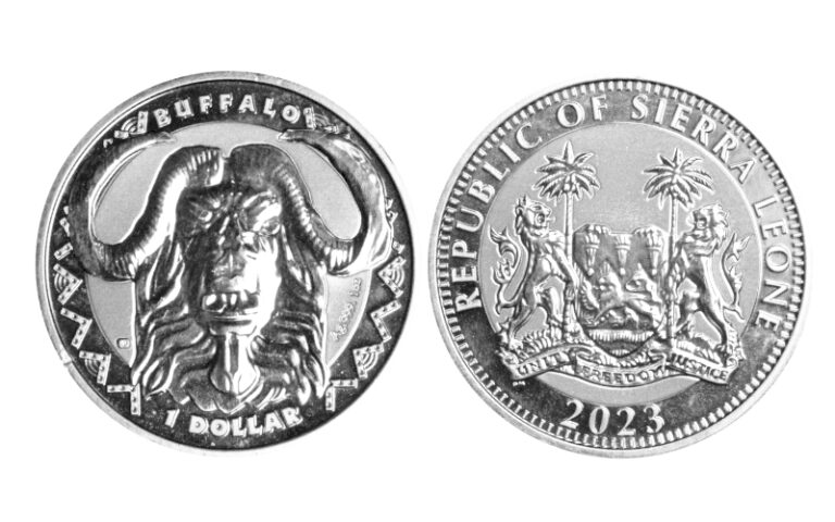 Sierra Leona 1 Dólar 2023 Búfalo PROOF