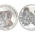 Uruguay 2000 Nuevos Pesos 1983 Visita Reyes PROOF