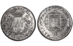 Brasil Joao VI 960 Reis (acuñado sobre 8 Reales) 1820 R MBC+