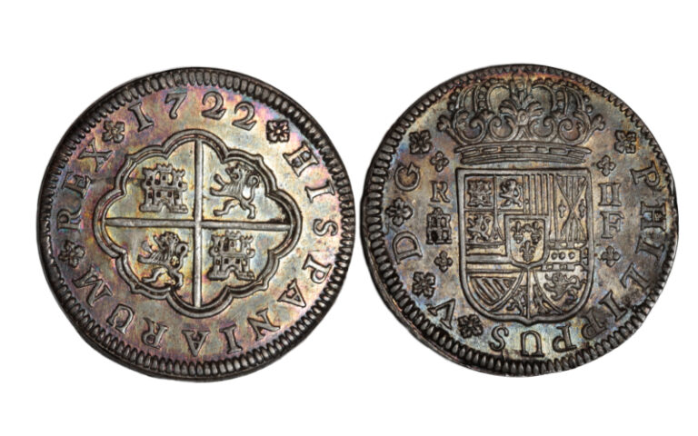 Felipe V 2 Reales 1722 Segovia F  Bonita pátina EBC
