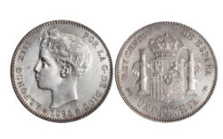 Alfonso XIII 1 Peseta 1896*18-96 limp. SC-