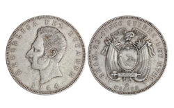 Ecuador 5 Sucres 1944 MBC+