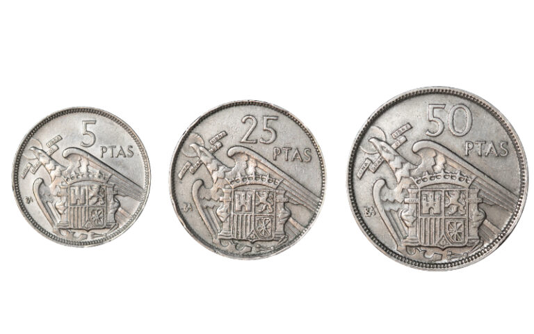 Serie Completa 5, 25 y 50 Pesetas 1957 BA MBC- a MBC