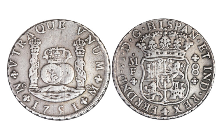 Fernando VI 8 Reales 1751 México MF Rayitas Ajuste MBC