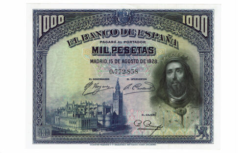 1000 Pesetas 15 Agosto 1928 Sin Serie SC-