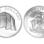 Bahamas 5 Dólares 1974 Bandera nacional PROOF
