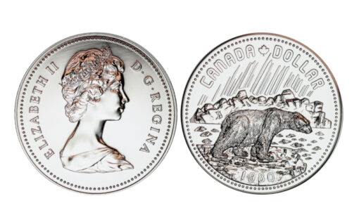 Canadá 1 Dólar 1980 Centenario de los Territorios Árticos Oso Polar PROOF