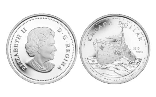 Canadá 1 Dólar 2010 100 Aniversario de la Marina Canadiense PROOF