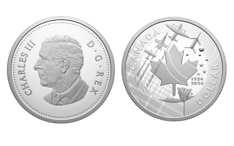 Canadá 1 Dólar 2024 100 Aniversario de las Fuerzas Aéreas Canadienses PROOF