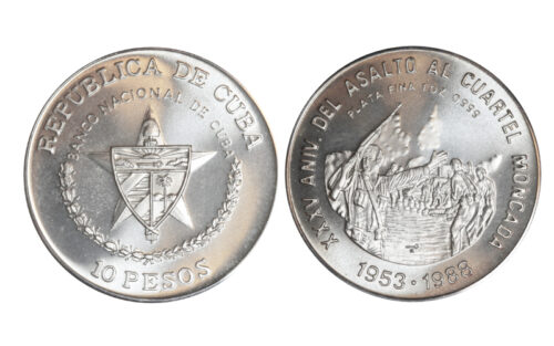 Cuba 10 Pesos 1988 XXXV Aniversario Asalto al Cuartel Moncada SC