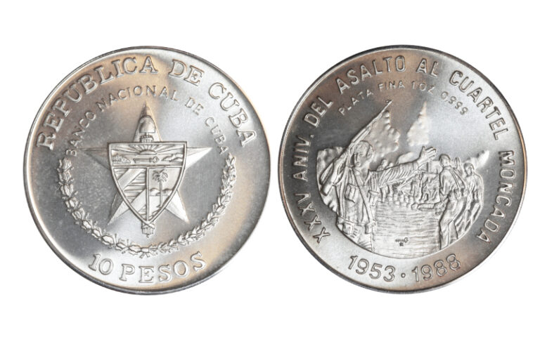 Cuba 10 Pesos 1988 XXXV Aniversario Asalto al Cuartel Moncada SC