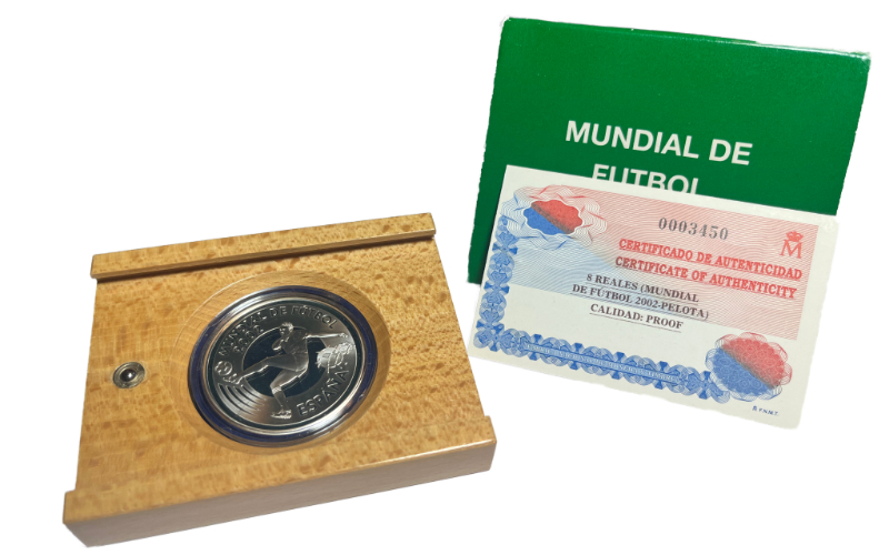 España 10 Euros 2002 Mundial de Fútbol Pelota PROOF