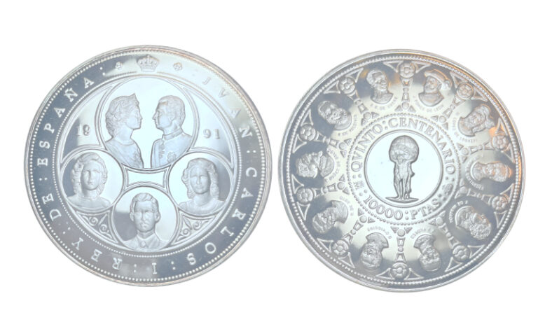 España 10.000 Pesetas 1991 Serie III V Centenario Descubrimiento de América PROOF