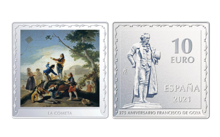 España 10 Euros 2021 275 Aniversario de Francisco de Goya “La Cometa” PROOF