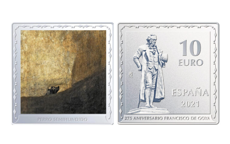 España 10 Euros 2021 275 Aniversario de Francisco de Goya "Perro Semihundido" PROOF