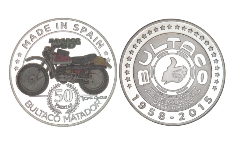 Medalla 50 Pesetas 2015 Bultaco Matador PROOF