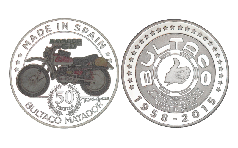 Medalla 50 Pesetas 2015 Bultaco Matador PROOF