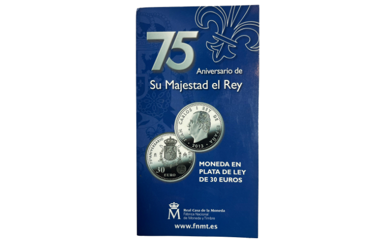 España Cartera Oficial 30 Euros 2013 75 Aniversario S.M. Juan Carlos I SC