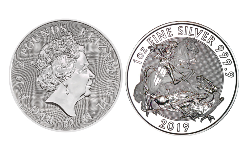 Gran Bretaña 2 Libras 2019 San Jorge y el Dragón PROOF