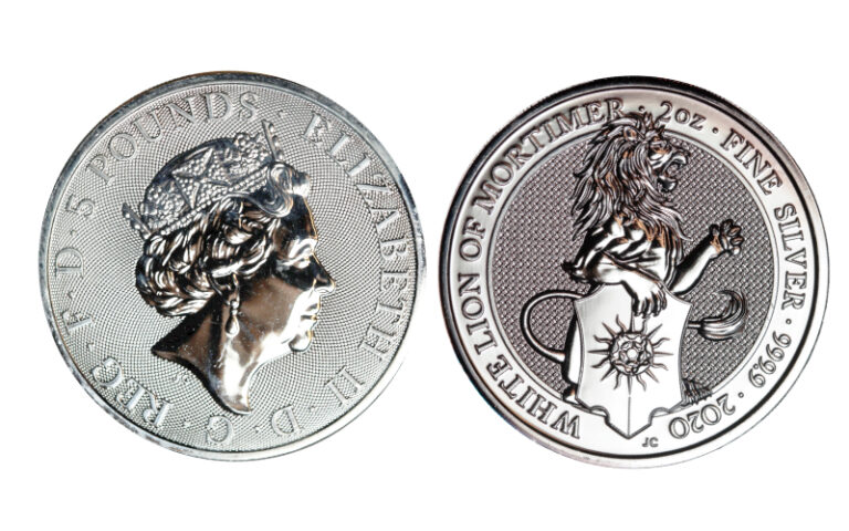 Gran Bretaña 5 Libras 2020 León Blanco de Mortimer PROOF